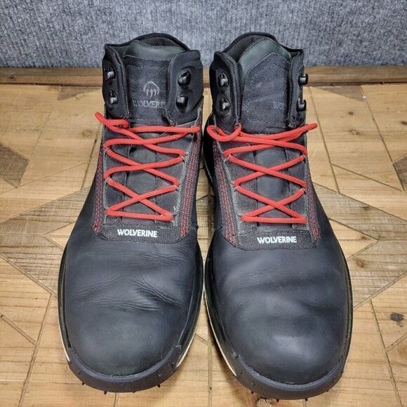 Wolverine Conquer Ultraspring Hiking Boots Men's Mid Black Waterproof - US 13M - Picture 4 of 11